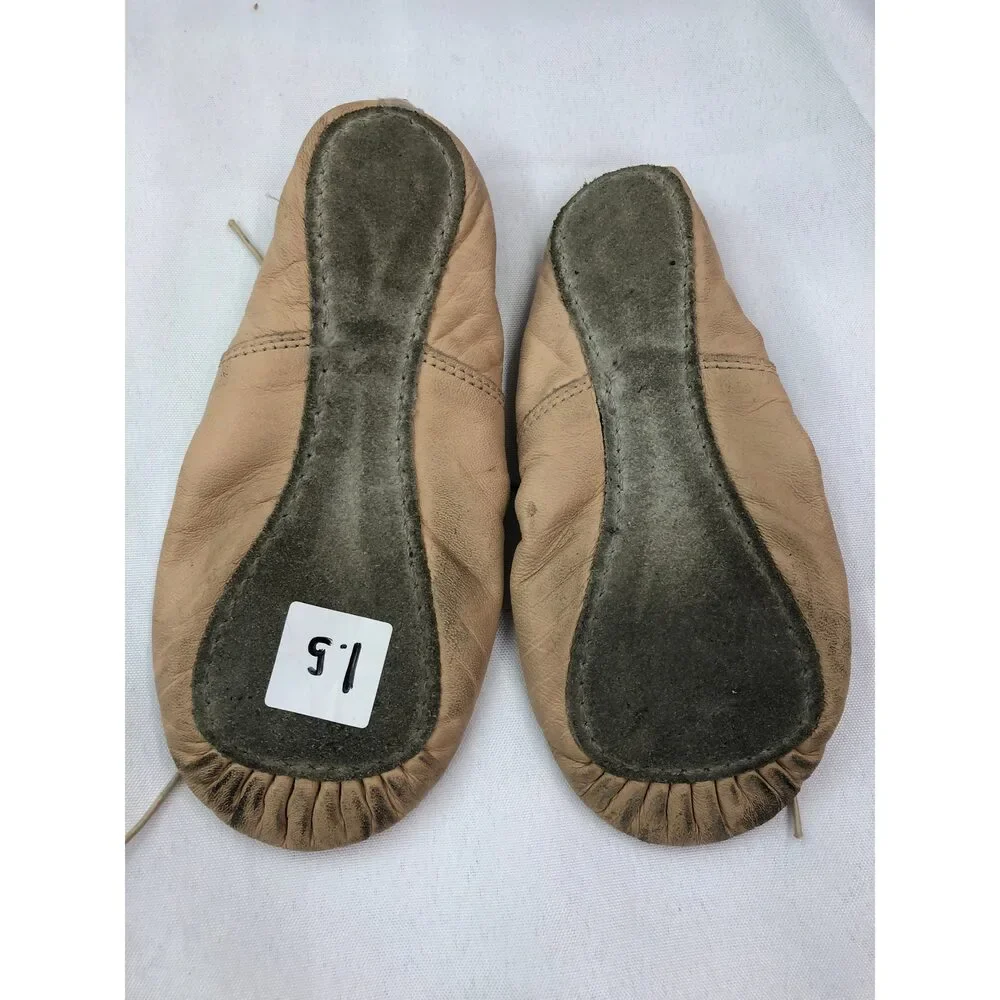 Pre-Owned Dance Ballet Shoes Capezio Child 1.5M Tie Drawstring Leather Single S